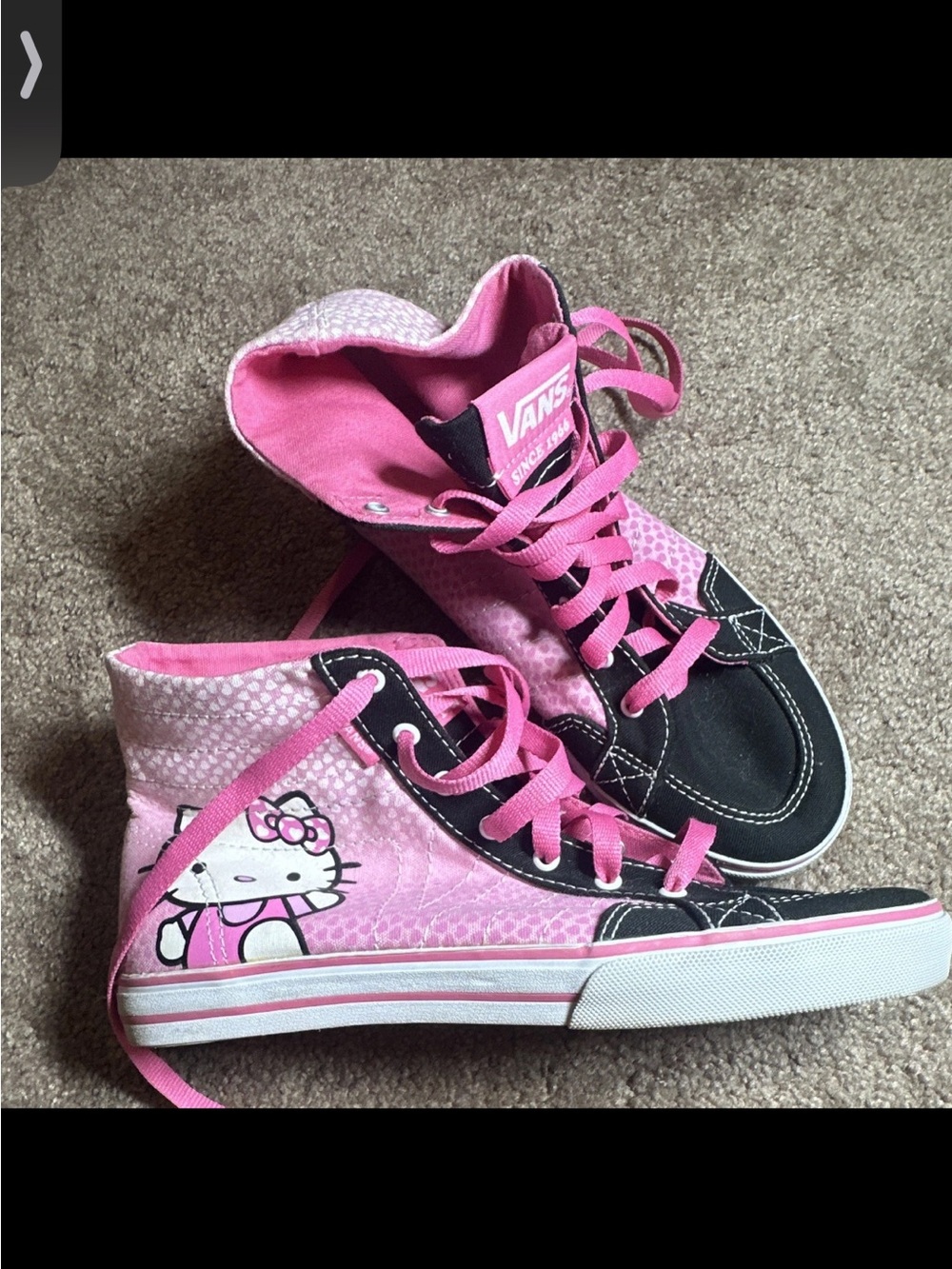 Vans Kids' Pink Hello Kitty High-Top Sneakers